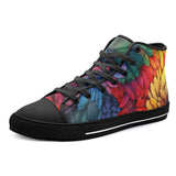 High-Top Canvas Shoes Colorful Feathers