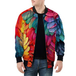 Bomber Jacket Colorful Feathers