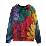 Men's Zip Up Hoodie Colorful Feathers