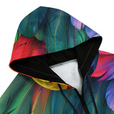 Men's Zip Up Hoodie Colorful Feathers