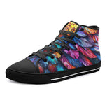 High-Top Canvas Shoes Colorful Feather Fantasy Art
