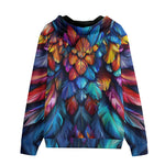 Men's Zip Up Hoodie Colorful Feather Fantasy Art