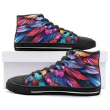 High-Top Canvas Shoes Colorful Feather Fantasy Art