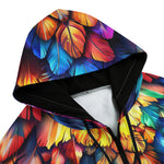 Men's Zip Up Hoodie Colorful Feather Fantasy Art