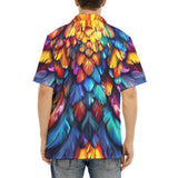 Hawaiian Shirt Colorful Feather Fantasy Art