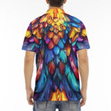 Men's Polo Shirt Colorful Feather Fantasy Art