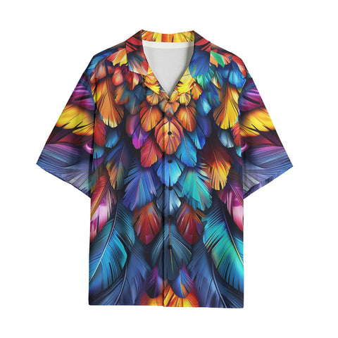 Hawaiian Shirt Colorful Feather Fantasy Art