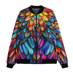 Bomber Jacket Colorful Wings Vibrant Feathers