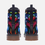 Leather Boots Colorful Wings Vibrant Feathers