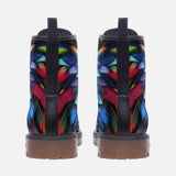 Leather Boots Colorful Wings Vibrant Feathers