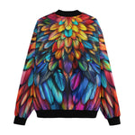 Bomber Jacket Colorful Wings Vibrant Feathers