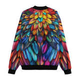 Bomber Jacket Colorful Wings Vibrant Feathers