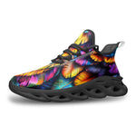 Sports Mesh Sneakers Vibrant and Colorful Feathers