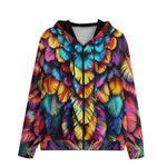 Men's Zip Up Hoodie Vibrant and Colorful Feathers