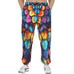 Men's Sweatpants Vibrant and Colorful Feathers