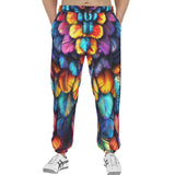 Men's Sweatpants Vibrant and Colorful Feathers