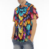 Men's Polo Shirt Vibrant and Colorful Feathers