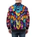 Bomber Jacket Vibrant and Colorful Feathers