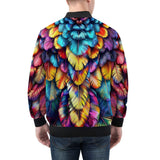 Bomber Jacket Vibrant and Colorful Feathers