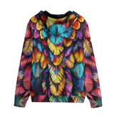 Men's Zip Up Hoodie Vibrant and Colorful Feathers