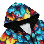 Men's Zip Up Hoodie Vibrant and Colorful Feathers