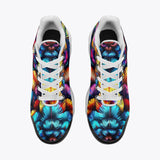 Air Cushion Sneakers Vibrant and Colorful Feathers