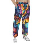 Men's Sweatpants Vibrant and Colorful Feathers