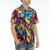 Men's Polo Shirt Vibrant and Colorful Feathers