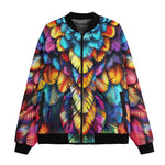 Bomber Jacket Vibrant and Colorful Feathers
