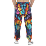 Men's Sweatpants Vibrant and Colorful Feathers