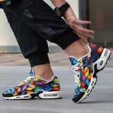 Air Cushion Sneakers Vibrant and Colorful Feathers