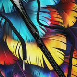 Men's Zip Up Hoodie Vibrant and Colorful Feathers