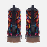 Leather Boots Vibrant and Colorful Feathers