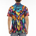 Men's Polo Shirt Vibrant and Colorful Feathers