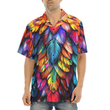 Hawaiian Shirt Rainbow Feathers Vibrant Colors