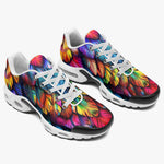 Air Cushion Sneakers Rainbow Feathers Vibrant Colors