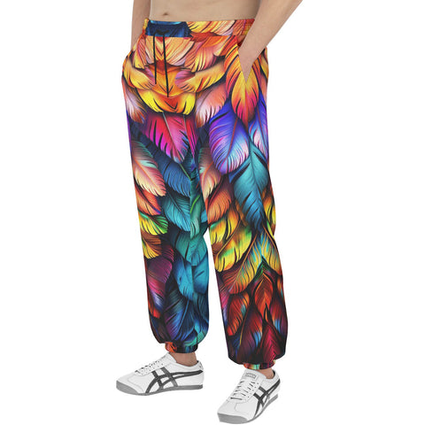 Men's Sweatpants Rainbow Feathers Vibrant Colors