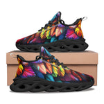 Sports Mesh Sneakers Rainbow Feathers Vibrant Colors