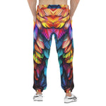 Men's Sweatpants Rainbow Feathers Vibrant Colors