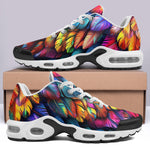 Air Cushion Sneakers Rainbow Feathers Vibrant Colors