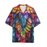 Hawaiian Shirt Rainbow Feathers Vibrant Colors