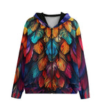 Men's Zip Up Hoodie Colorful Vibrant Feathers