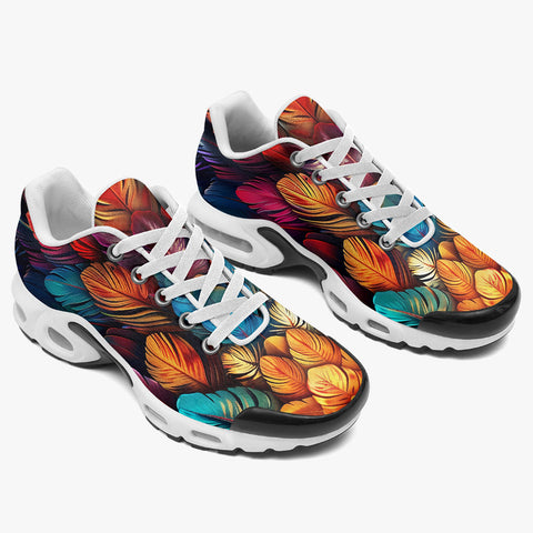 Air Cushion Sneakers Colorful Vibrant Feathers