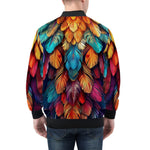 Bomber Jacket Colorful Vibrant Feathers