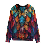 Men's Zip Up Hoodie Colorful Vibrant Feathers