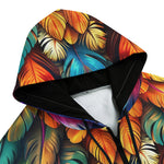 Men's Zip Up Hoodie Colorful Vibrant Feathers