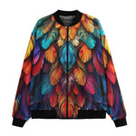 Bomber Jacket Colorful Vibrant Feathers