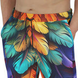 Men's Sweatpants Colorful Vibrant Feathers