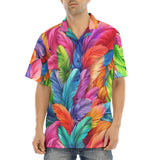 Hawaiian Shirt Vibrant Pattern of Colorful Feathers