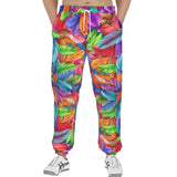 Men's Sweatpants Vibrant Pattern of Colorful Feathers